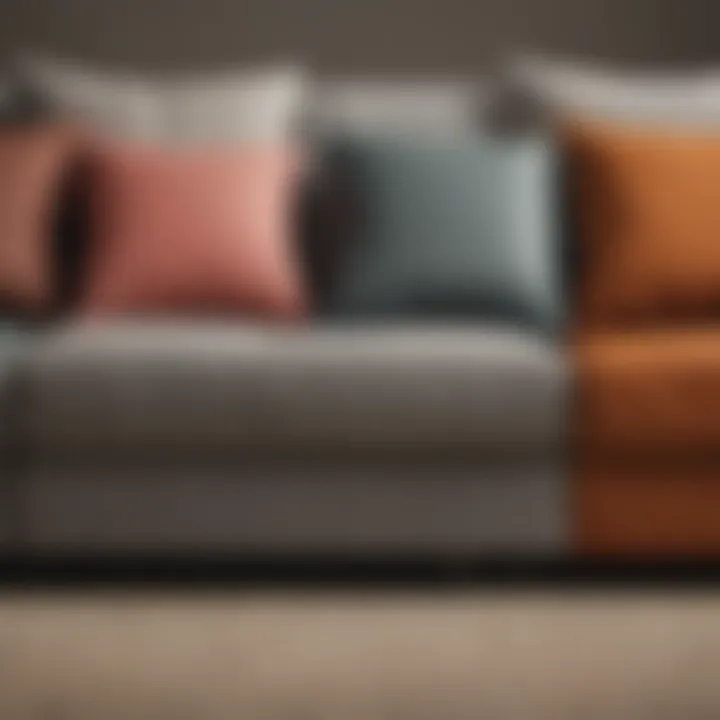 Different textures and colors of armless sofa bed covers displayed