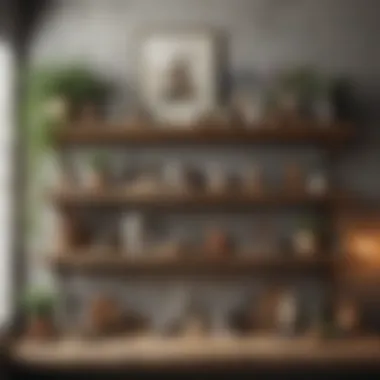 Rustic Charm of Bohemian Shelves Rustic bohemian shelf setup showcasing art and natural elements