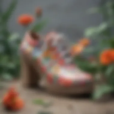 Eco-friendly materials used in the creation of floral brand shoes.