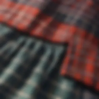 Variety of fabrics used in creating plaid shorts, emphasizing comfort and durability.