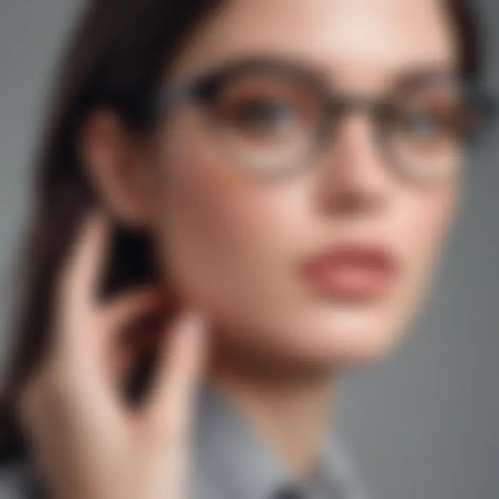 Stylish integration of small oval eyeglass frames in contemporary fashion