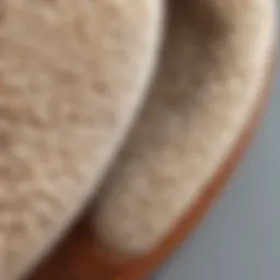 Close-up of fleece innersoles showcasing texture and comfort.