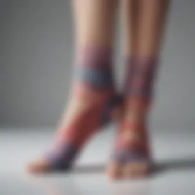 Close-up of yoga toesocks showing unique design and texture