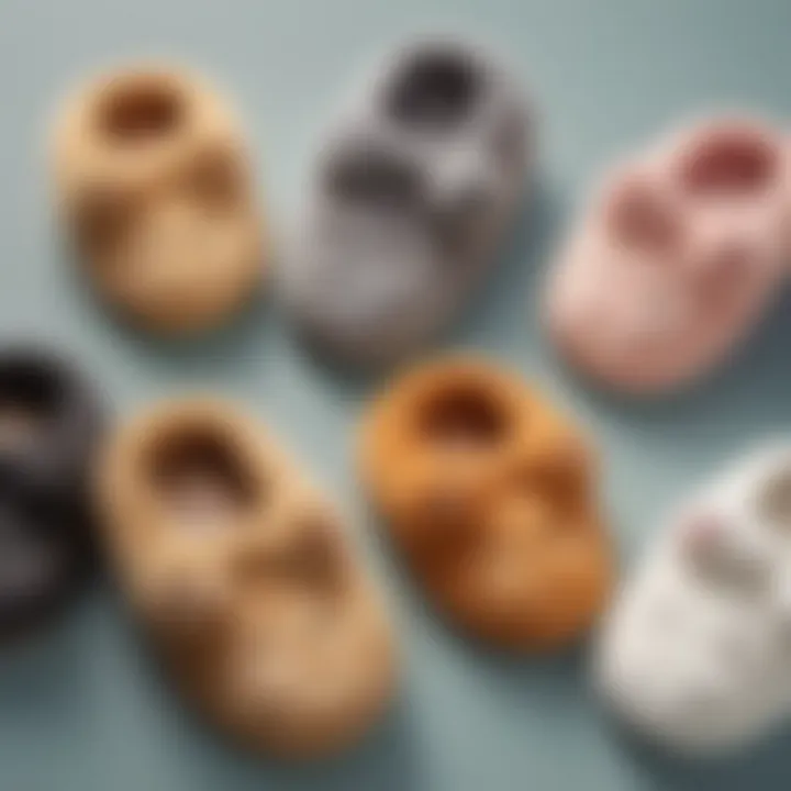 Collection of various designs of cat paw slippers