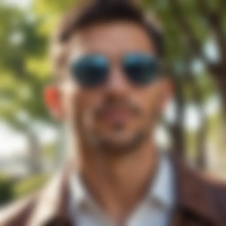 Man wearing sunglasses outdoors