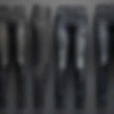 Evolution of Goth Jeans Through the Decades Historical display of goth jeans evolution through various styles over the decades