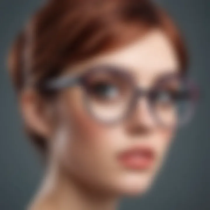 Fashion-forward individual confidently wearing quirky shaped glasses.