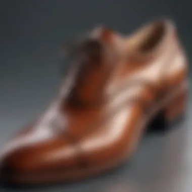 Close-up of luxurious materials used in stylish shoes