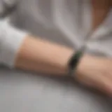 A close-up of a Spotify Code bracelet showcasing its unique design and code functionality