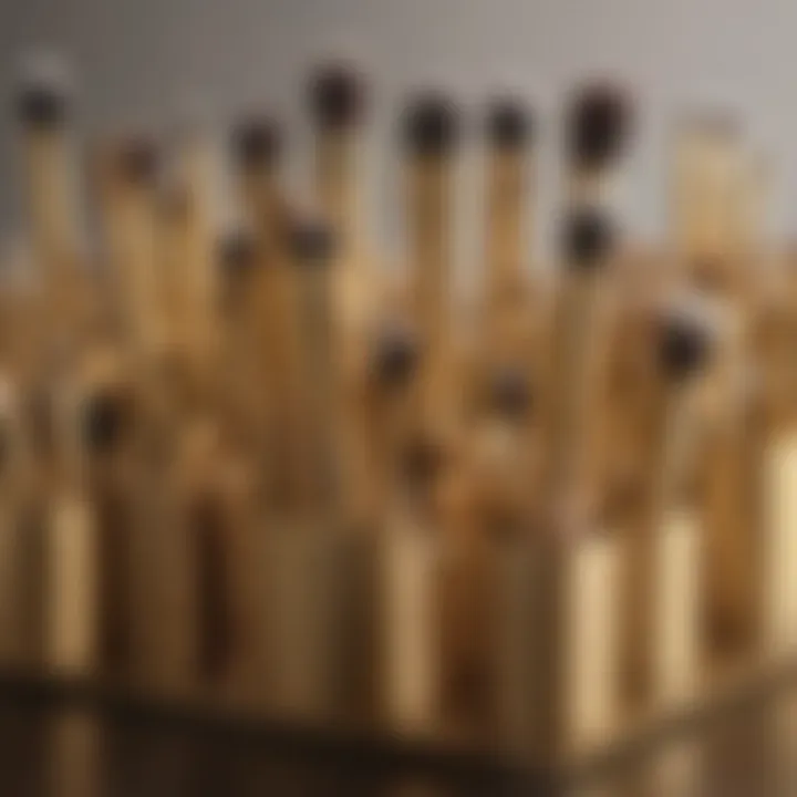 Variety of stylish gold makeup brush holders