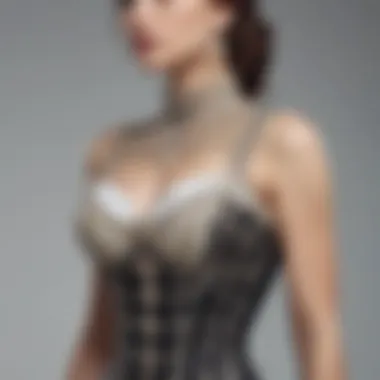 Historical evolution of the bustier top showcased through design variations