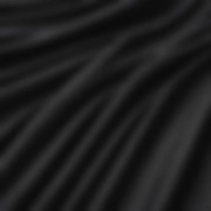 Close-up of luxurious fabric textures used in black capes