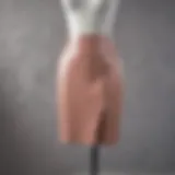 A stylish elastic pencil skirt displayed on a mannequin