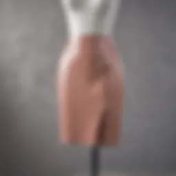 A stylish elastic pencil skirt displayed on a mannequin