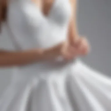 Close-up of the fabric texture of a white dress