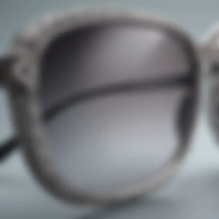 Close-up of uniquely designed glasses with intricate details.