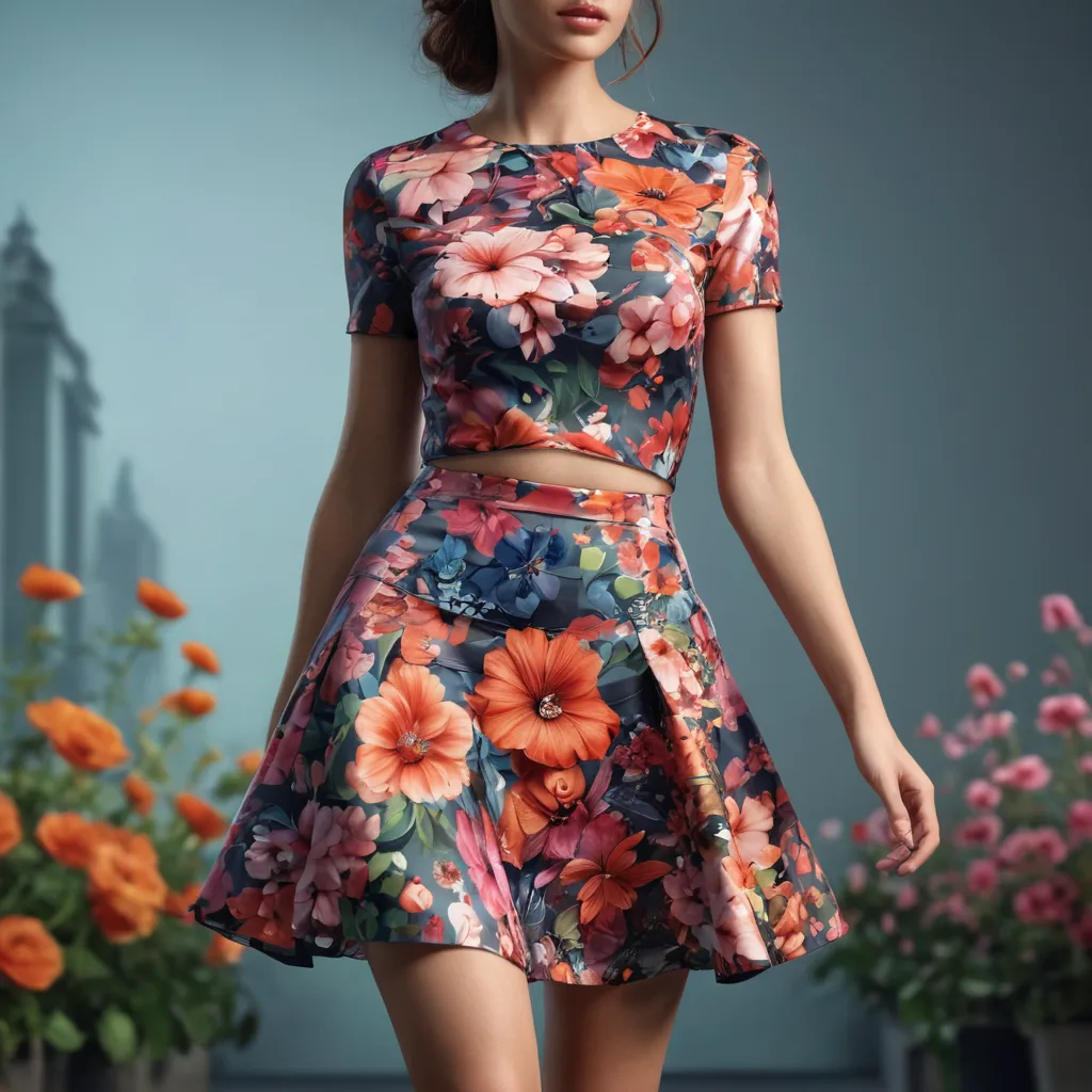 Minimalist Knit Short Sleeve Skirt Set